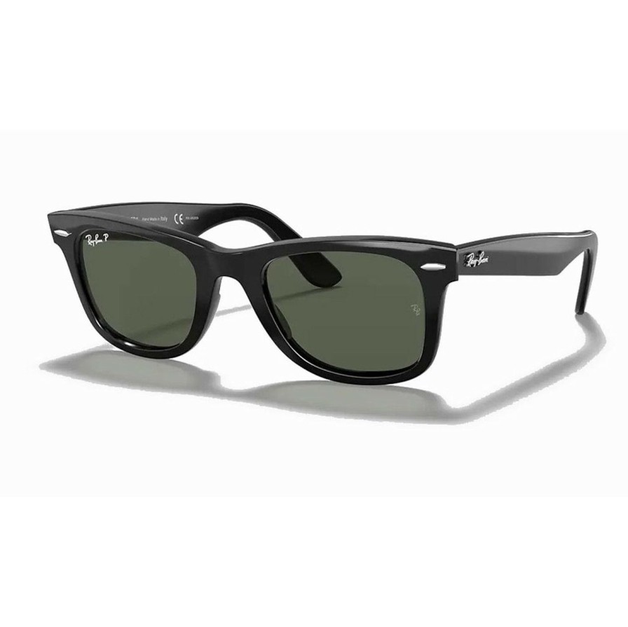 * Ray-Ban Excellent Original Wayfarer Classic Black/Polarized Green Classic G-15 | Men'S Sunglasses