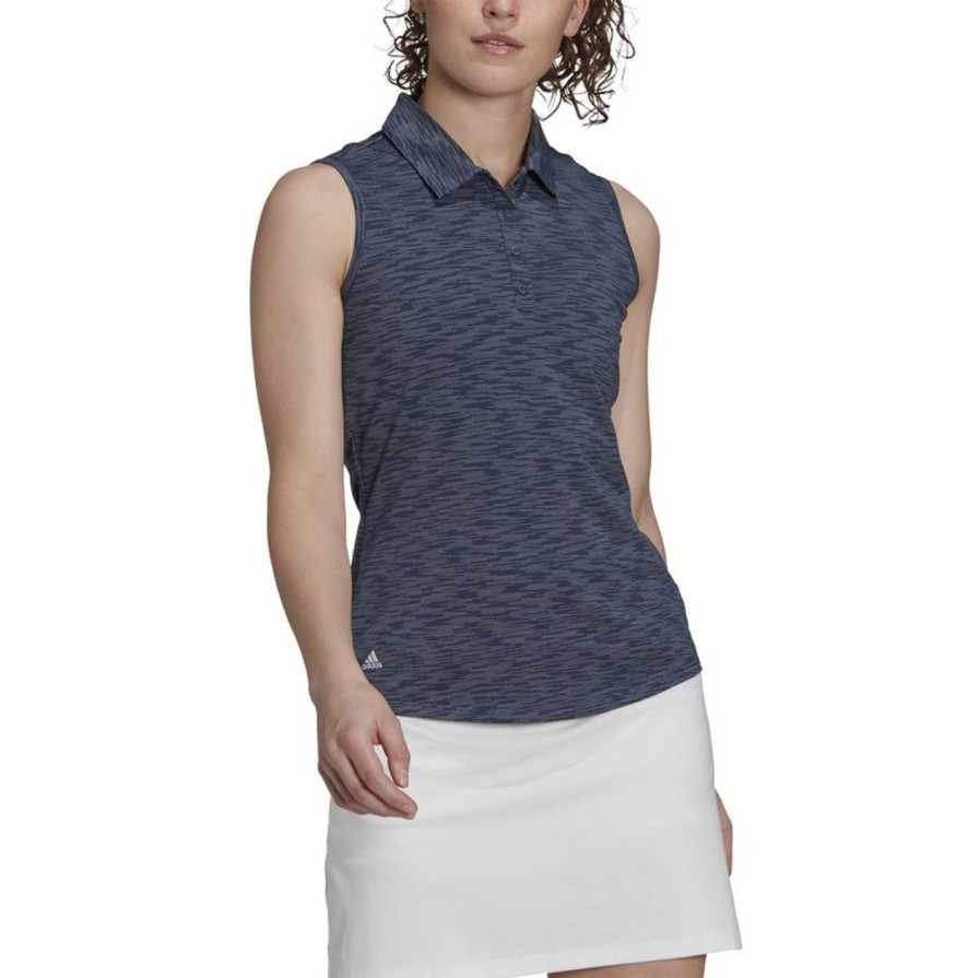 * Adidas New Arrivals Women'S Spacedye Sleeveless Polo | Women'S Golf Shirts