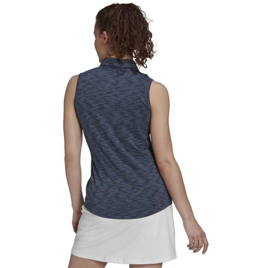 * Adidas New Arrivals Women'S Spacedye Sleeveless Polo | Women'S Golf Shirts