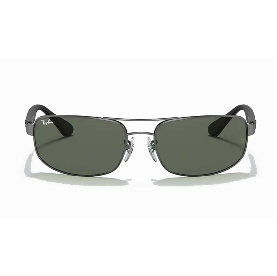 * Ray-Ban Best Choice Rb3445 Gunmetal Black/Green Solid Color | Men'S Sunglasses