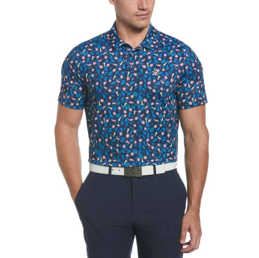 * Original Penguin Tendy Style Whimsical Tropical Print Polo | Golf Shirts