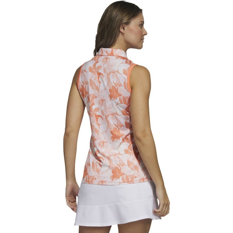 * Adidas Official Women'S Floral Sleeveless Polo | Women'S Golf Shirts