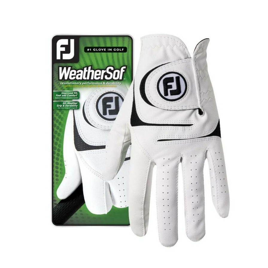 * Footjoy Top Sell Men'S Weathersof Glove White | Golf Gloves