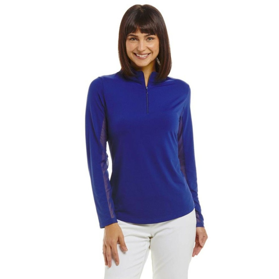 * Ibkul Outlet Sale Solid Long Sleeve Mock | Women'S Golf Outerwear