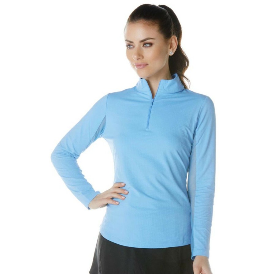 * Ibkul Outlet Sale Solid Long Sleeve Mock | Women'S Golf Outerwear