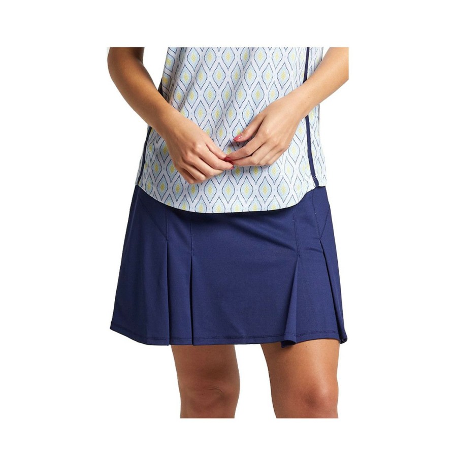 * Bermuda Sands Best Quality Women'S Caroline Solid Pleated Skort | Women'S Golf Skirts & Skorts