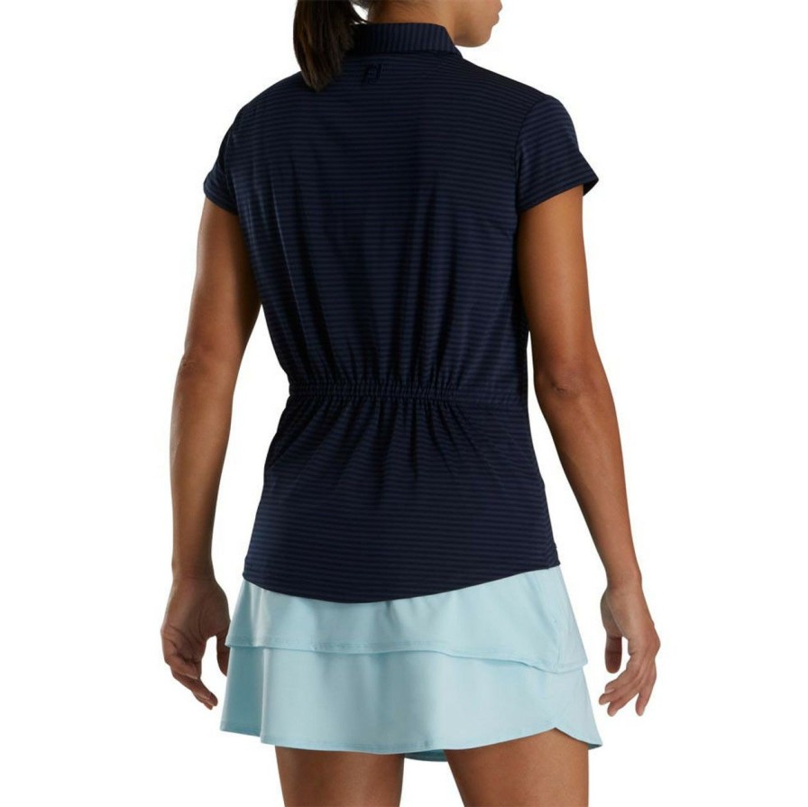 * Footjoy Sale Online Women'S Cap Sleeve Tonal Stripe Polo | Women'S Golf Shirts