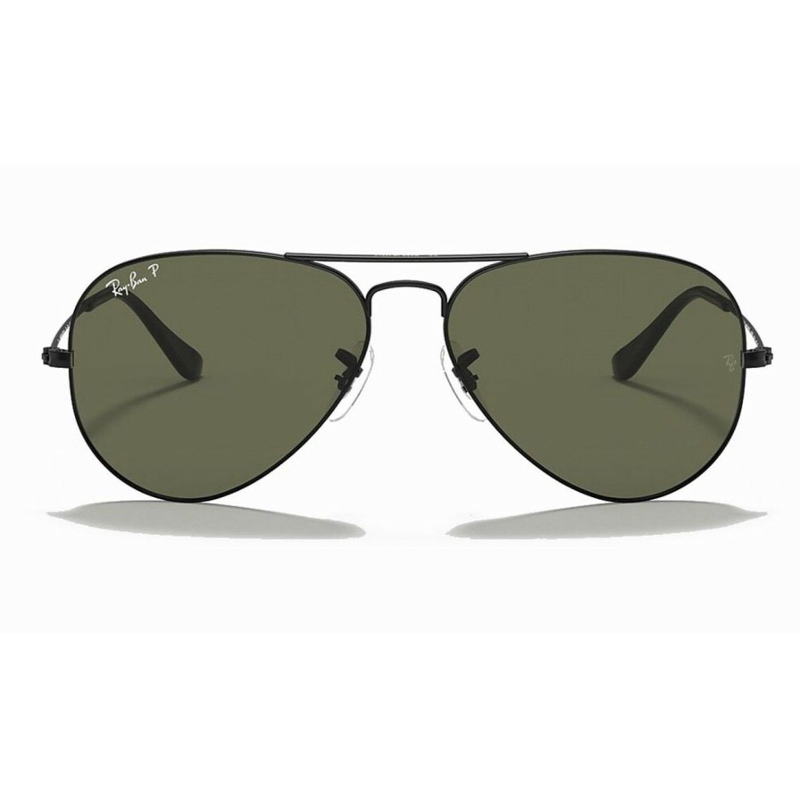 * Ray-Ban Special Style Aviator Classic Black/ Polarized Green Solid Color | Men'S Sunglasses