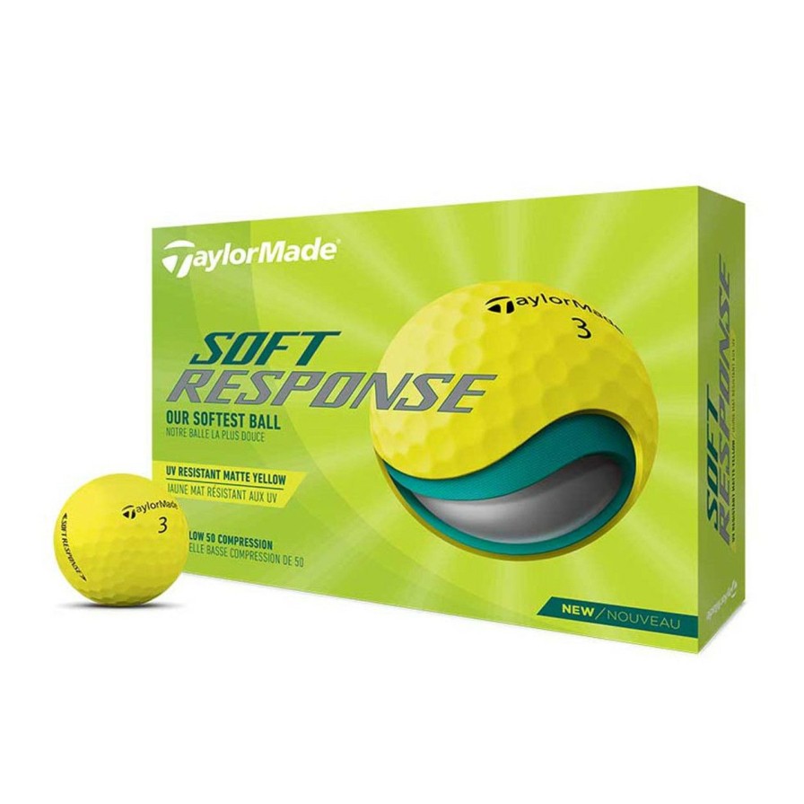 * Taylormade Tendy Style Soft Response Golf Balls Yellow 2022 | Balls