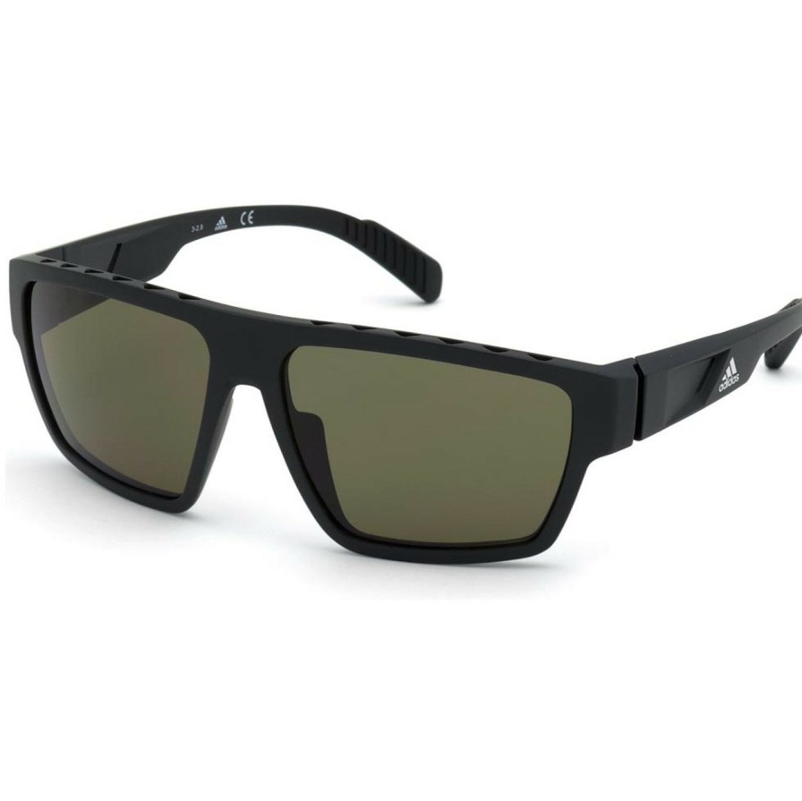 * Adidas Special Style Sport Sp0008 Sunglasses Matte Black/Green | Men'S Sunglasses