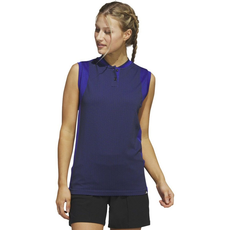 * Adidas Premium Women'S Ultimate365 Tour Primeknit Sleeveless Polo | Women'S Golf Shirts