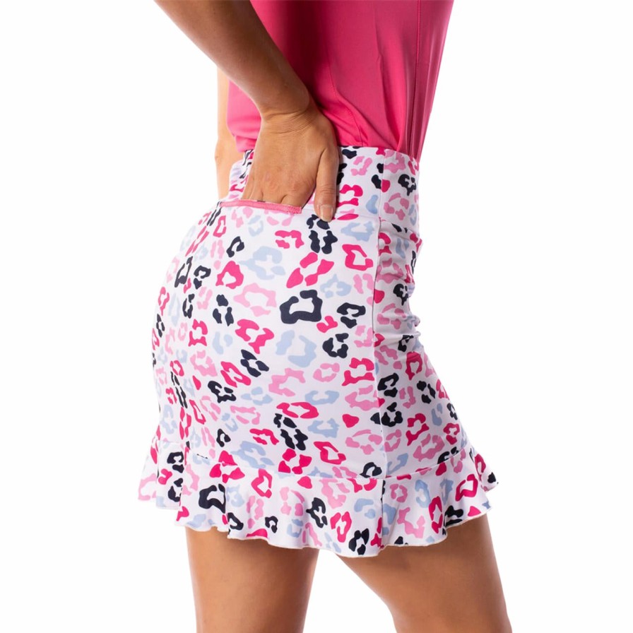 * Golftini Popular Women'S Pull-On Ruffle Tech Skort | Women'S Golf Skirts & Skorts