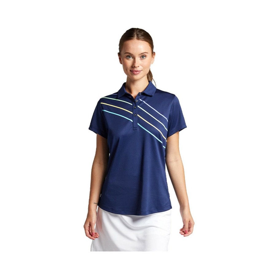 * Bermuda Sands New Arrivals Women'S Tatum Screen Print Polo | Women'S Golf Shirts