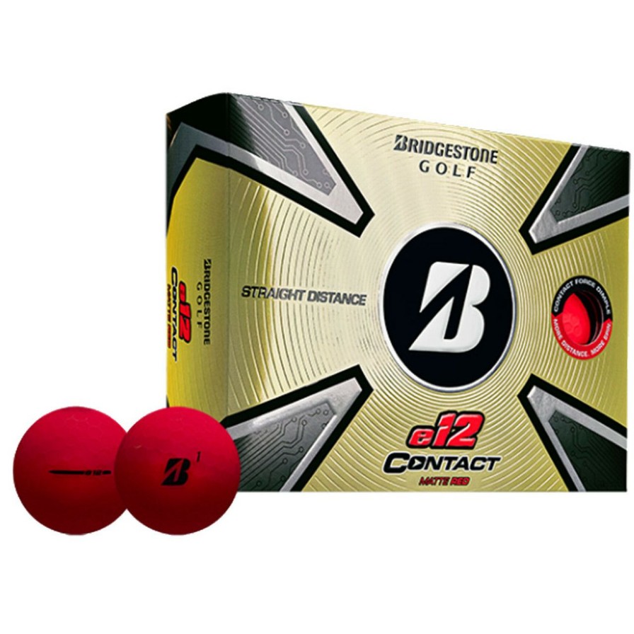 * Bridgestone Gift Selection E12 Contact Golf Balls Matte Red 2023 | Balls